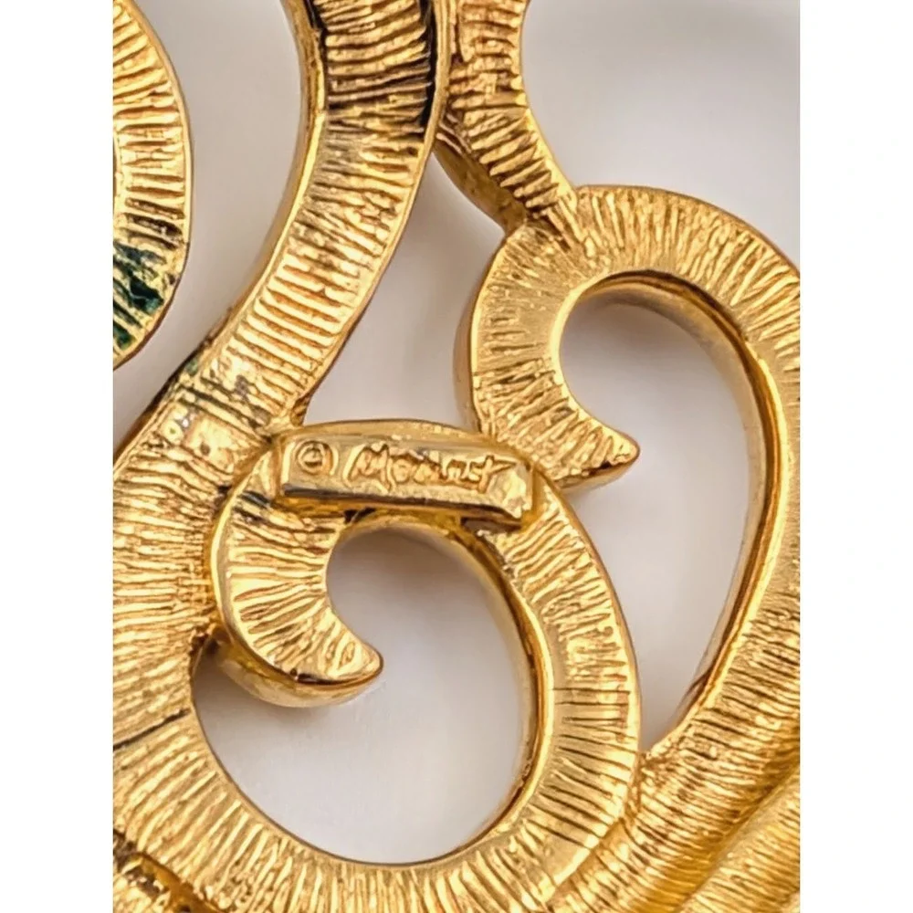 Monet Vintage Brooch Gold Tone Lot of 4 Holiday Christmas‎ Enamel Signed